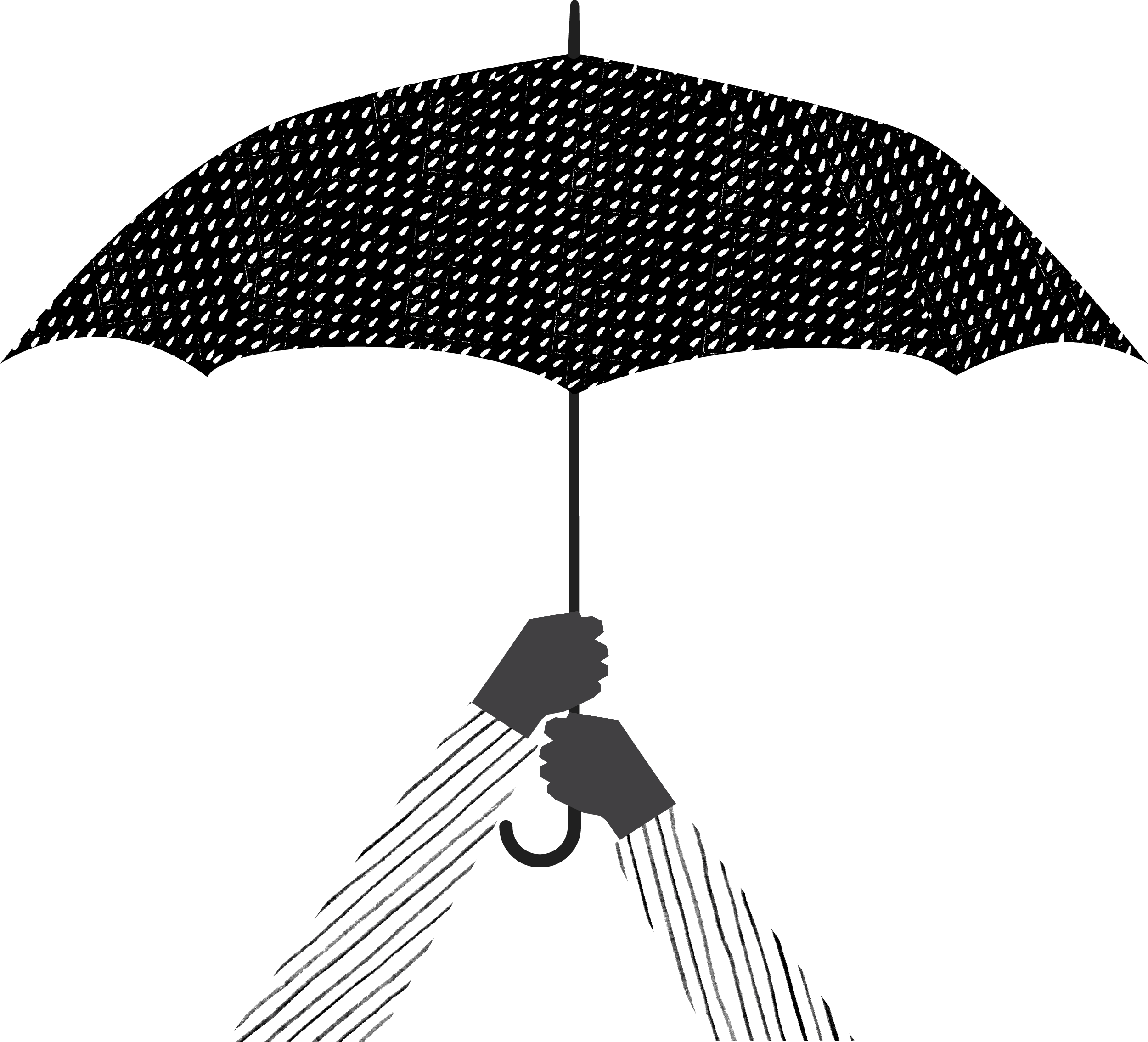 arms holding an umbrella