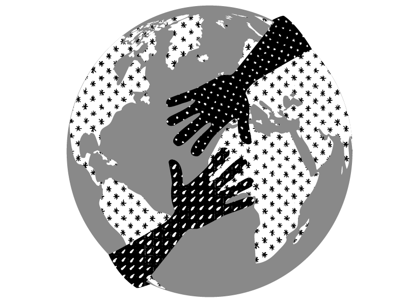 arms hugging earth