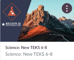 Science: New TEKS 6-8